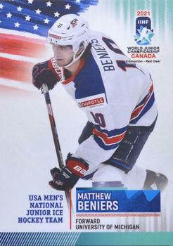2021 BY Cards IIHF World Junior Championship #USAU202021-13 Matthew Beniers Front