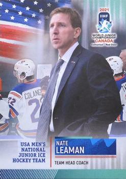 2021 BY Cards IIHF World Junior Championship #USAU202021-25 Nate Leaman Front