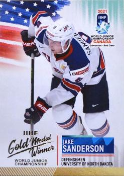 2021 BY Cards IIHF World Junior Championship #USAU202021-34 Jake Sanderson Front