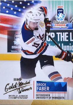 2021 BY Cards IIHF World Junior Championship #USAU202021-35 Brock Faber Front