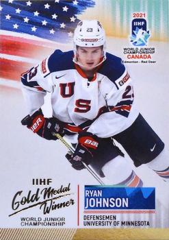 2021 BY Cards IIHF World Junior Championship #USAU202021-36 Ryan Johnson Front