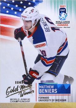 2021 BY Cards IIHF World Junior Championship #USAU202021-38 Matthew Beniers Front