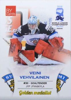 2016 BY Cards IIHF World Junior Championship #FIN/U20-02 Veini Vehvilainen Front