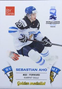 2016 BY Cards IIHF World Junior Championship #FIN/U20-08 Sebastian Aho Front
