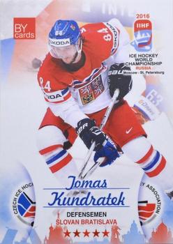 2016 BY Cards IIHF World Championship (Unlicensed) #CZE-010 Tomas Kundratek Front