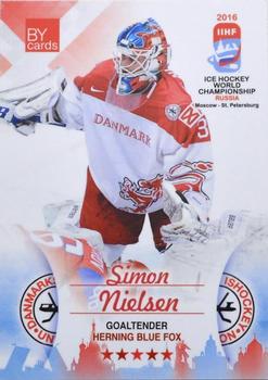 2016 BY Cards IIHF World Championship (Unlicensed) #DEN-001 Simon Nielsen Front