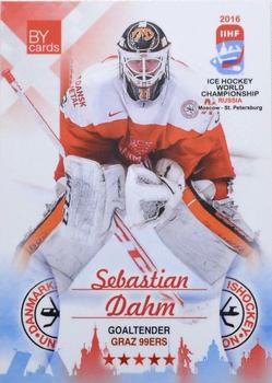 2016 BY Cards IIHF World Championship (Unlicensed) #DEN-002 Sebastian Dahm Front