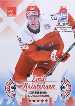 2016 BY Cards IIHF World Championship (Unlicensed) #DEN-009 Emil Kristensen Front