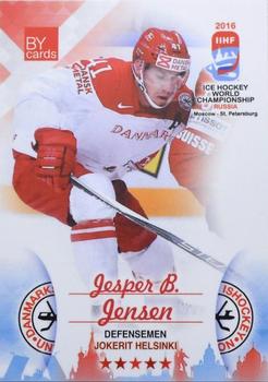 2016 BY Cards IIHF World Championship (Unlicensed) #DEN-010 Jesper B. Jensen Front