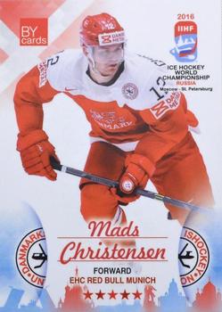 2016 BY Cards IIHF World Championship (Unlicensed) #DEN-014 Mads Christensen Front