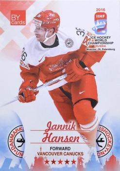 2016 BY Cards IIHF World Championship (Unlicensed) #DEN-020 Jannik Hansen Front