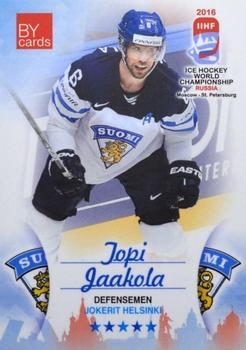 2016 BY Cards IIHF World Championship (Unlicensed) #FIN-006 Topi Jaakola Front