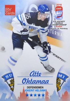 2016 BY Cards IIHF World Championship (Unlicensed) #FIN-010 Atte Ohtamaa Front