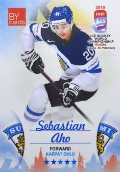 2016 BY Cards IIHF World Championship (Unlicensed) #FIN-012 Sebastian Aho Front
