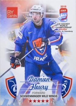 2016 BY Cards IIHF World Championship (Unlicensed) #FRA-012 Damien Fleury Front