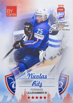 2016 BY Cards IIHF World Championship (Unlicensed) #FRA-016 Nicolas Ritz Front