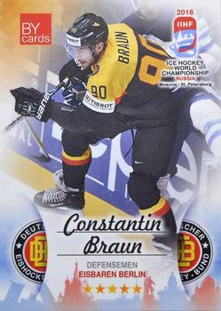 2016 BY Cards IIHF World Championship (Unlicensed) #GER-009 Constantin Braun Front
