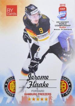 2016 BY Cards IIHF World Championship (Unlicensed) #GER-012 Jerome Flaake Front