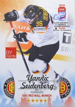2016 BY Cards IIHF World Championship (Unlicensed) #GER-016 Yannic Seidenberg Front