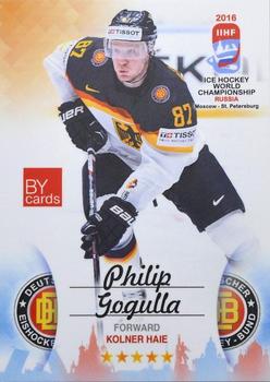 2016 BY Cards IIHF World Championship (Unlicensed) #GER-023 Philip Gogulla Front