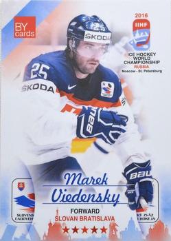 2016 BY Cards IIHF World Championship (Unlicensed) #SVK-016 Marek Viedensky Front