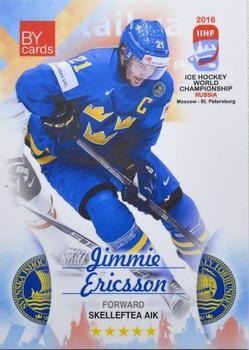 2016 BY Cards IIHF World Championship (Unlicensed) #SWE-017 Jimmie Ericsson Front