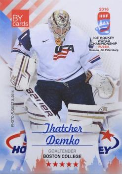 2016 BY Cards IIHF World Championship (Unlicensed) #USA-003 Thatcher Demko Front