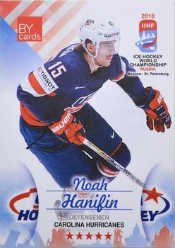 2016 BY Cards IIHF World Championship (Unlicensed) #USA-006 Noah Hanifin Front