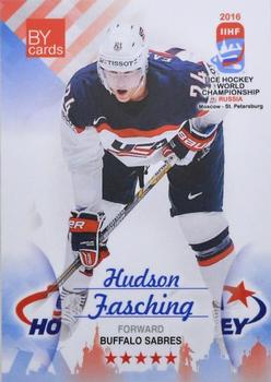 2016 BY Cards IIHF World Championship (Unlicensed) #USA-019 Hudson Fasching Front