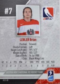 2015 BY Cards IIHF World Championship (Unlicensed) #AUS-08 Brian Lebler Back