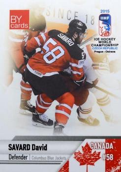 2015 BY Cards IIHF World Championship (Unlicensed) #CAN-08 David Savard Front