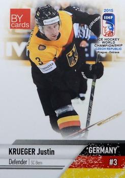 2015 BY Cards IIHF World Championship (Unlicensed) #GER-03 Justin Krueger Front