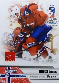 2015 BY Cards IIHF World Championship (Unlicensed) #NOR-03 Jonas Holos Front