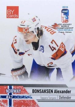 2015 BY Cards IIHF World Championship (Unlicensed) #NOR-05 Alexander Bonsaksen Front