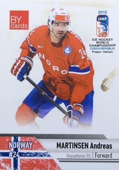 2015 BY Cards IIHF World Championship (Unlicensed) #NOR-11 Andreas Martinsen Front