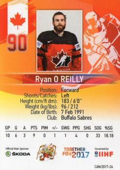 2017 BY Cards IIHF World Championship #CAN/2017-24 Ryan O'Reilly Back