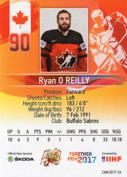 2017 BY Cards IIHF World Championship #CAN/2017-26 Ryan O'Reilly Back