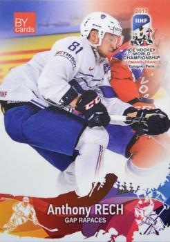 2017 BY Cards IIHF World Championship #FRA/2017-25 Anthony Rech Front