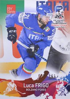 2017 BY Cards IIHF World Championship #ITA/2017-16 Luca Frigo Front