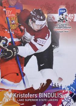 2017 BY Cards IIHF World Championship #LAT/2017-03 Kristofers Bindulis Front