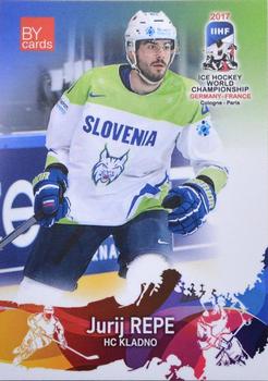 2017 BY Cards IIHF World Championship #SLO/2017-10 Jurij Repe Front