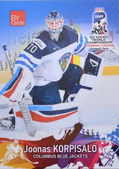 2017 BY Cards IIHF World Championship #FIN/2017-02 Joonas Korpisalo Front