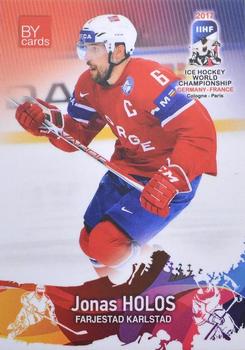 2017 BY Cards IIHF World Championship #NOR/2017-05 Jonas Holos Front