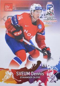 2017 BY Cards IIHF World Championship #NOR/2017-07 Dennis Sveum Front