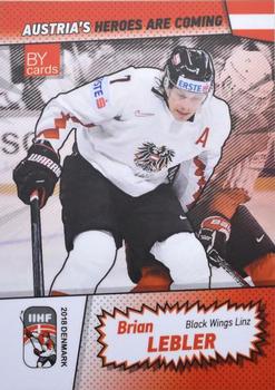 2018 BY Cards IIHF World Championship (Unlicensed) #AUT/2018-14 Brian Lebler Front