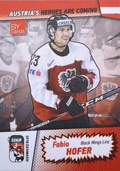 2018 BY Cards IIHF World Championship (Unlicensed) #AUT/2018-21 Fabio Hofer Front