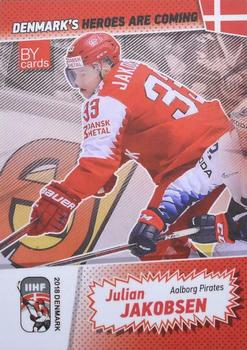 2018 BY Cards IIHF World Championship (Unlicensed) #DEN/2018-16 Julian Jakobsen Front