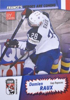 2018 BY Cards IIHF World Championship (Unlicensed) #FRA/2018-08 Damien Raux Front