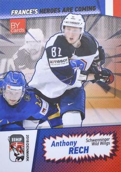 2018 BY Cards IIHF World Championship (Unlicensed) #FRA/2018-24 Anthony Rech Front