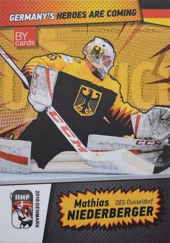 2018 BY Cards IIHF World Championship (Unlicensed) #GER/2018-02 Mathias Niederberger Front